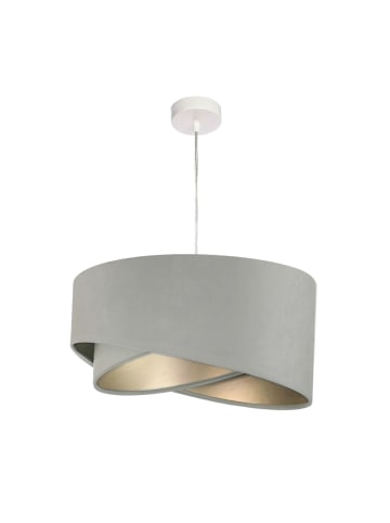 Licht-Erlebnisse Pendelleuchte Ø 50 x (T)120 cm in Weiß Grau SilberWeiß Grau Silber
