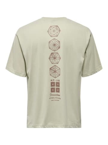 Only&Sons T-Shirt 2er-Set Rundhals Kurzarm in Weiß-Grau