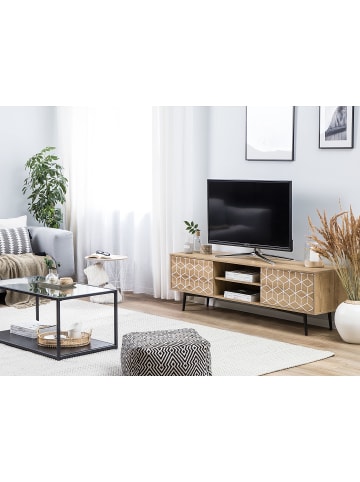 Beliani TV-Möbel TORVI in Braun/Weiß - (W) 160 x (H) 50 x (L) 40 cm