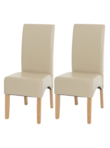 MCW 2er-Set Esszimmerstuhl Crotone, Creme, helle Beine