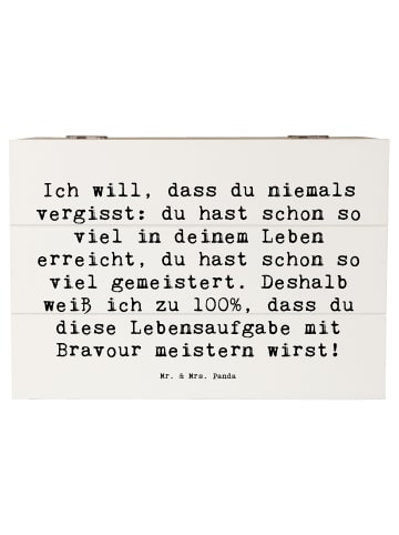 Mr. & Mrs. Panda Holzkiste mit Deckel Spruch Trost Erinnerungen ... in Weiß