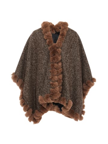 Usha Poncho in Braun