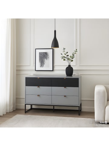 home24 Kommode KOONO 120 cm mit Schubladen in Blaugrau