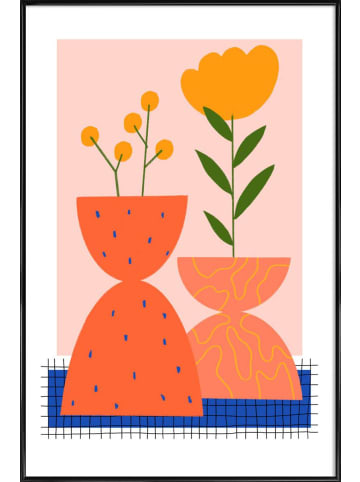 Juniqe Poster in Kunststoffrahmen "Yellow Bloom" in Bunt & Rosa