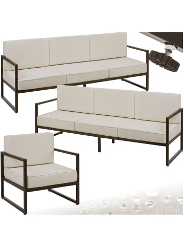 tectake Garten-Loungeset für 7 Personen, höhenverstellbare Füße