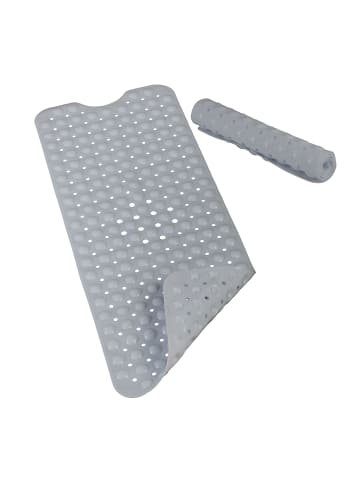 relaxdays Badewannenmatte in Grau - (B)97 x (T)39 cm