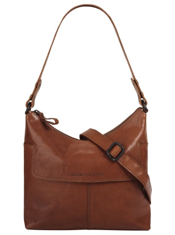 SPIKES & SPARROW Umhängetasche echt Leder in cognac