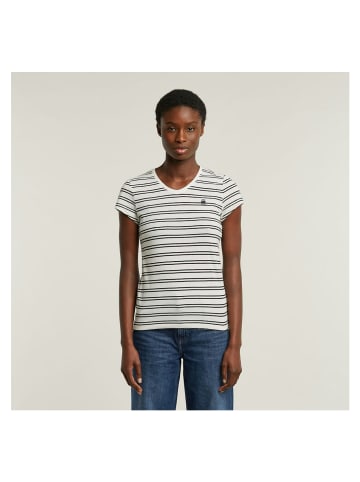 G-Star Raw T-Shirt in milk-dk black double stripe