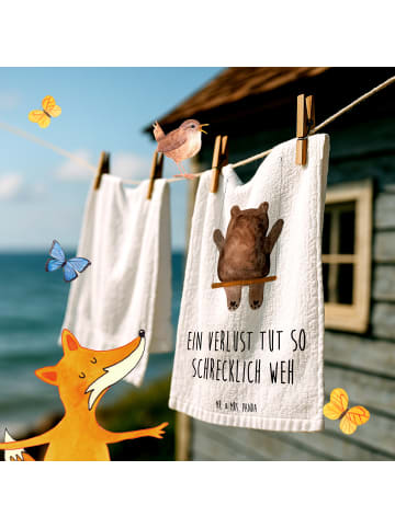 Mr. & Mrs. Panda Handtuch Bär Schaukel mit Spruch in Weiß