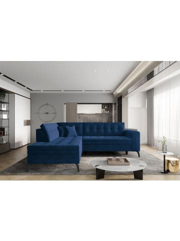 MF Design Lenny Recamiere Links in Marineblau -  (L) 210 x (B) 260 x (H) 93 cm