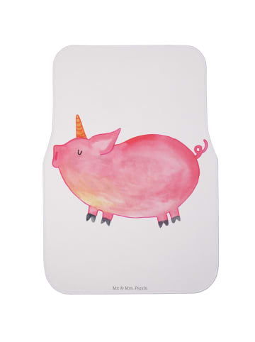 Mr. & Mrs. Panda Auto Fußmatte Einhorn Schwein ohne Spruch in Weiß
