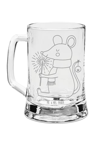 Mr. & Mrs. Panda Gravur Bierkrug Maus Weihnachten ohne Spruch in Transparent