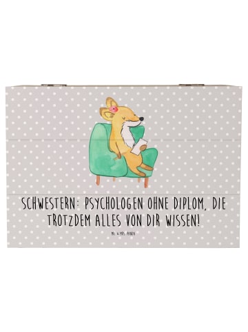 Mr. & Mrs. Panda Box Schwestern Psychologen mit Spruch in Grau Pastell