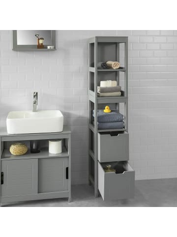 SoBuy Hochschrank in Grau - (B)30 x (H)145 x (T)30cm