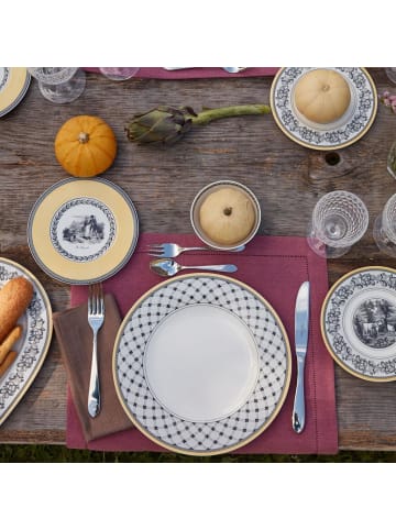 Villeroy & Boch 6er Set Speiseteller Audun Promenade in ø 27,1 cm in weiß-grau-gelb