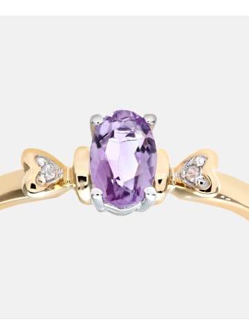 Diamant L'éternel Ring aus 375 Gelbgold mit Diamant mit Amethyst