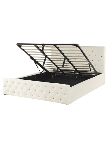 Beliani Doppelbett AMIENS in Beige - (W) 191 x (H) 109 x (L) 217 cm