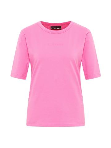 ELBSAND T-Shirt Siva in Magenta Sky