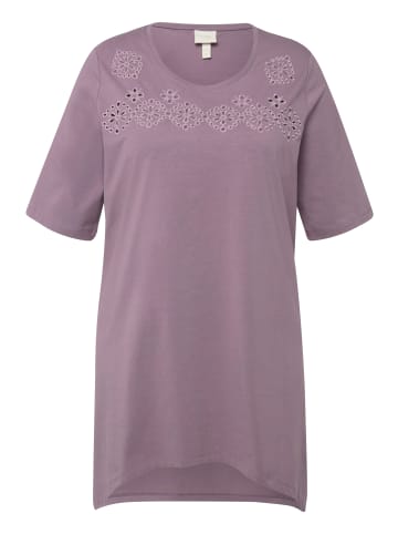 Ulla Popken Longshirt in grau-flieder