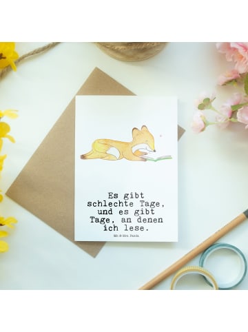 Mr. & Mrs. Panda firmungskarte Fuchs Lesen mit Spruch in Weiß