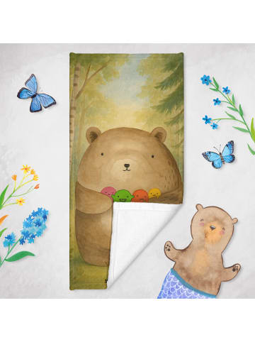 Mr. & Mrs. Panda Badehandtuch Bär Gefühl Design ohne Spruch in Blau Pastell