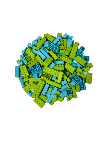 LEGO Hochsteine Limette und Azurblau 200x Teile - ab 3 Jahren in multicolored