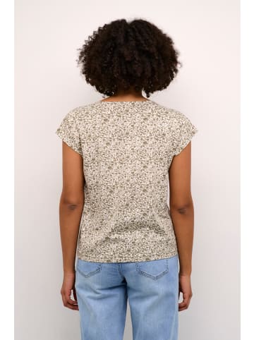 Kaffe T-shirt KAmille Regular fit in Vetiver Green/Chalk Flower