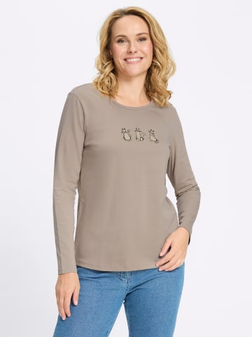 Sieh an! Rundhals-Shirt in sesam-sand