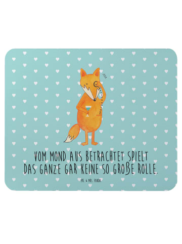 Mr. & Mrs. Panda Mousepad Fuchs Lord mit Spruch in Türkis Pastell
