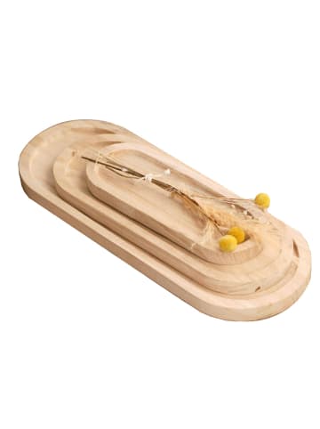 Today Tabletts Schmuckaufbewahrung Indie, Holz, 3er-Set in Beige