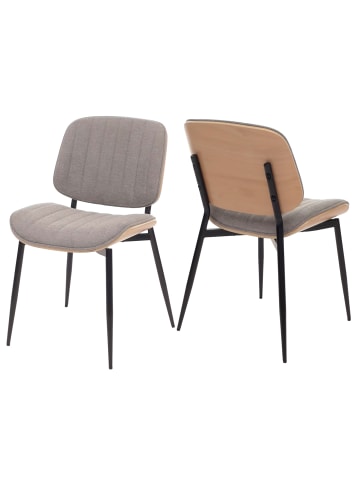 MCW 2er-Set Esszimmerstuhl O44, Natur, hellgrau