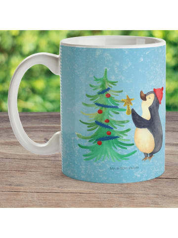 Mr. & Mrs. Panda Kindertasse Pinguin Weihnachtsbaum ohne Spruch in Eisblau