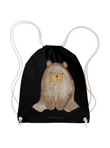 Mr. & Mrs. Panda Baumwolltasche Bär sitzend ohne Spruch in Schwarz