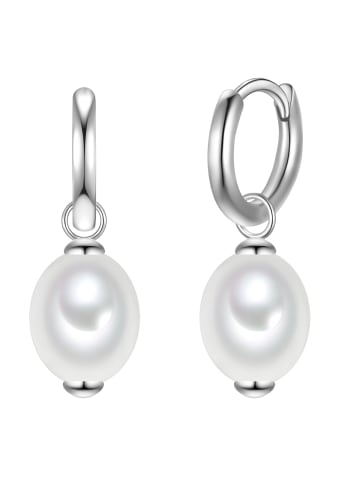 Rafaela Donata Creolen aus Sterling Silber mit Muschelkernperle in silber