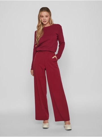 Vila Stoff Hose High Waist Wide Leg VIVARONE in Rot