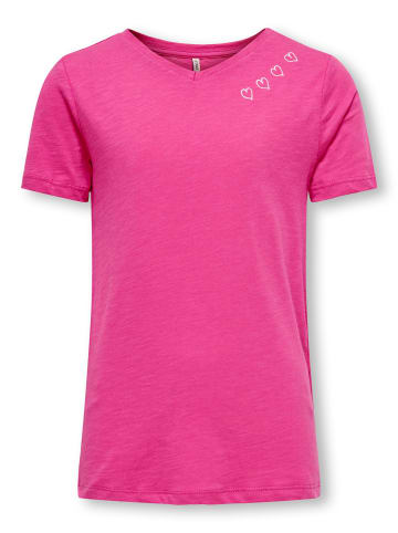 KIDS ONLY T-Shirt KOGVINNI REG S/S V-NECK TOP in raspberry rose