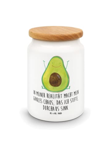 Mr. & Mrs. Panda Vorratsdose Avocado Glücklich mit Spruch in Weiß