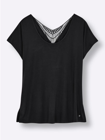 sheego Shirt in schwarz