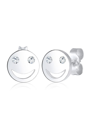 Elli Ohrringe 925 Sterling Silber mit Smiling Face in Silber