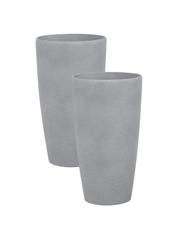 Beliani 2er-Set Outdoor Blumentopf ABDERA in Grau