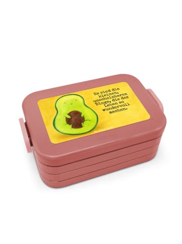 Mr. & Mrs. Panda Brotdose Avocado Kern Design mit Spruch in Rot Pastell