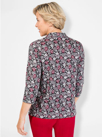 WITT WEIDEN Shirt in schwarz-rot-bedruckt