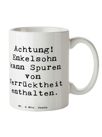 Mr. & Mrs. Panda Tasse Enkelsohn Verrücktheit mit Spruch in Weiß