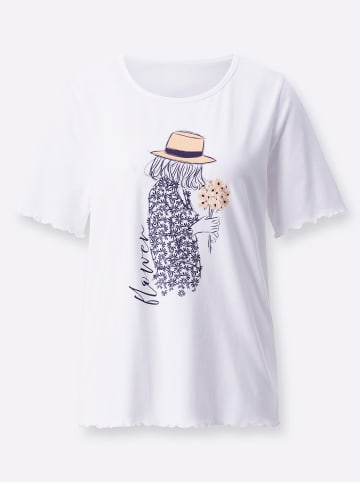 Sieh an! Kurzarmshirt in weiß-marine