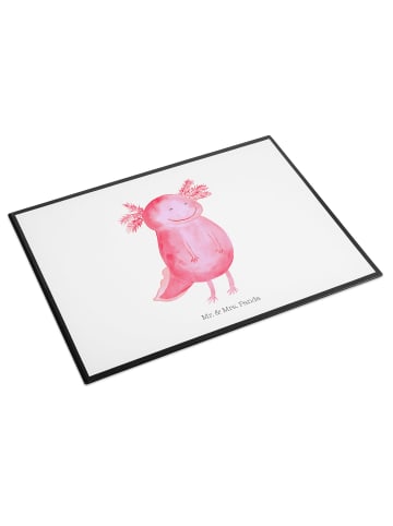 Mr. & Mrs. Panda Schreibunterlage Axolotl Glücklich ohne Spruch in Weiß