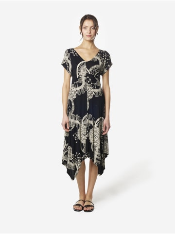 KOROSHI Kurz bedrucktes Damenkleidung in Schwarz