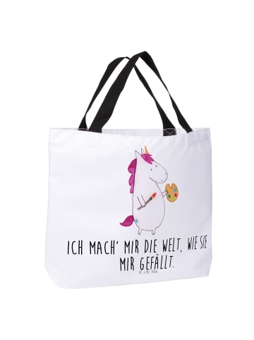 Mr. & Mrs. Panda Shopper Einhorn Künstler mit Spruch in Weiß