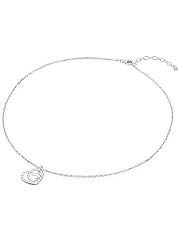 Lulu & Jane Diamant-Kette Herz Sterling Silber Diamant in silber