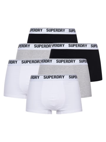Superdry Boxershort 6er Pack in Schwarz/Grau/Weiß
