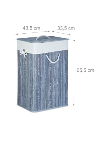relaxdays Wäschekorb in Grau - (B)43,5 x (H)65,5 x (T)33,5 cm